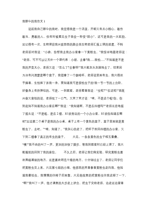 我眼中的自己作文1000字