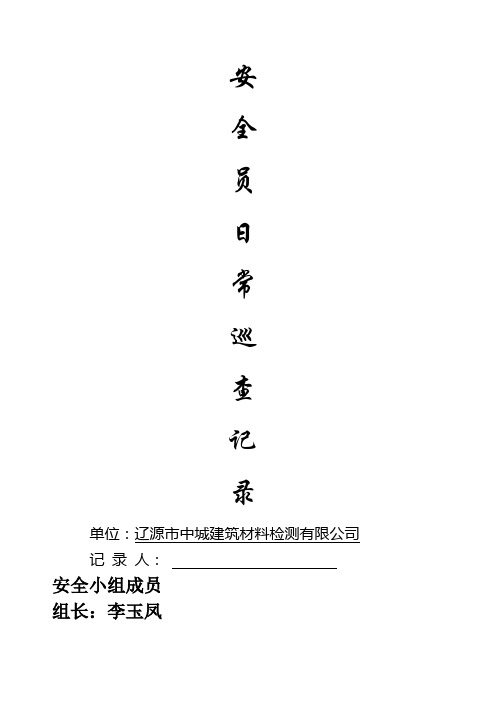 安全员日常巡查记录