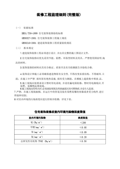 装修工程监理细则(完整版)