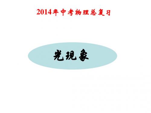 2014年中考物理总复习课件《光现象》