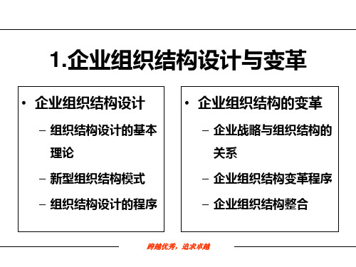 企业组织结构设计与变革概述PPT课件