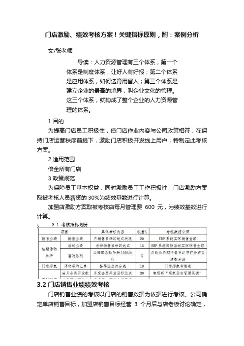 门店激励、绩效考核方案！关键指标原则，附：案例分析