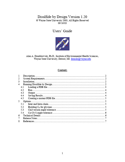 Disulfide by Design User Guide