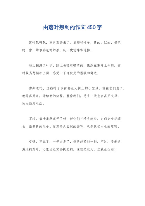 由落叶想到的作文450字