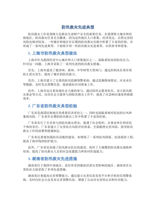 防汛救灾先进典型