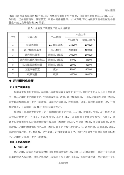 己内酰胺工艺简述