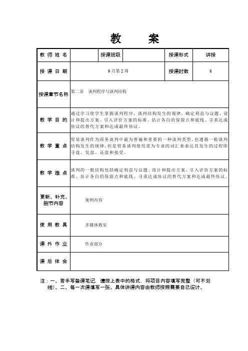 第二章谈判程序与谈判结构