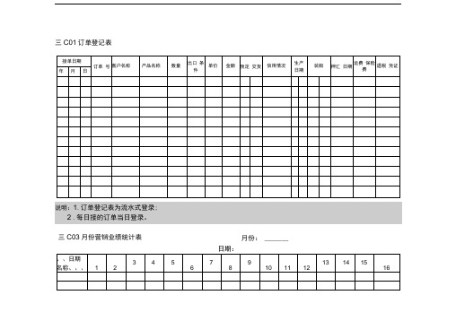 业务员专用销售表格模板