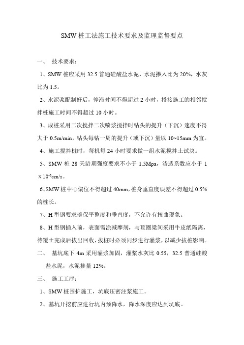 SMW工法监理监督要点