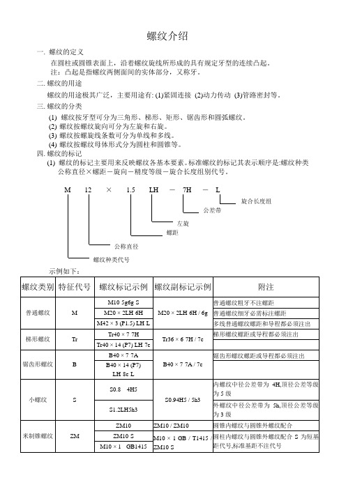 螺纹介绍