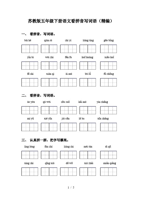 苏教版五年级下册语文看拼音写词语(精编)