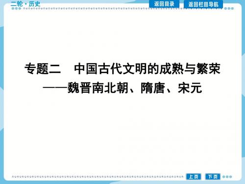 [课件] 人教新课标 高三 二轮复习 专题02 中国古代文明的成熟与繁荣—魏晋南北朝、隋唐、宋元