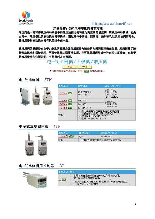 SMC气动增压阀调节方法