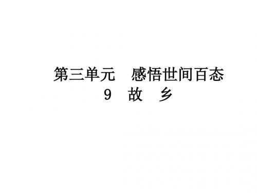 【名校课堂】人教版九年级语文上册课件：9 《故乡》