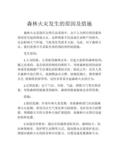 森林火灾发生的原因及措施