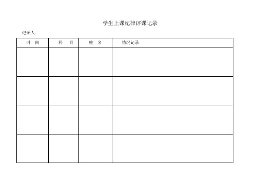 学生上课纪律评课记录