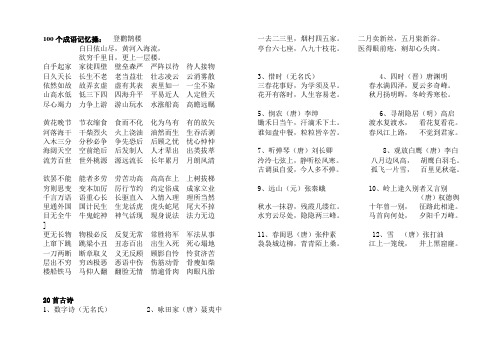 100个成语记忆操