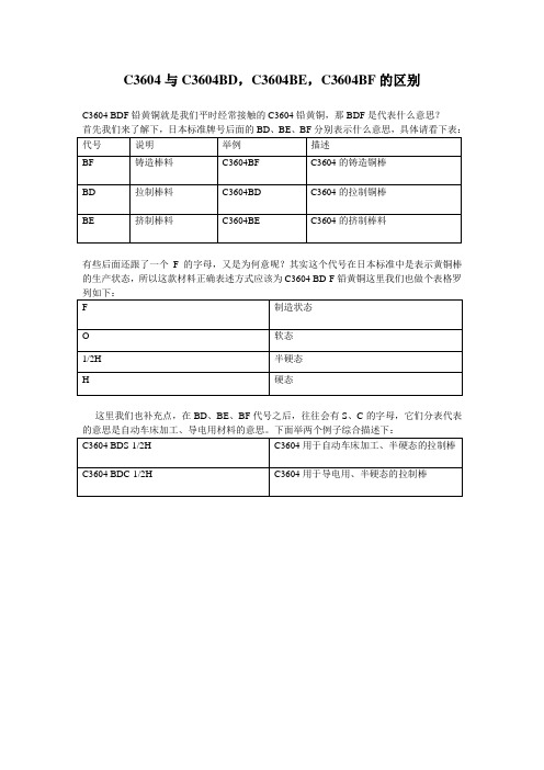 C3604与C3604BE.区别.