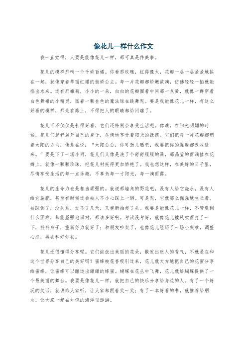 像花儿一样什么作文