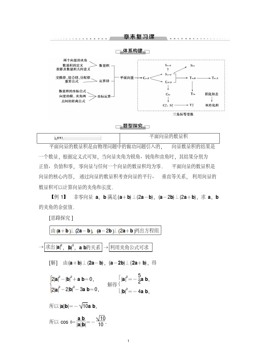 新教材2020人教B版数学必修第三册教师用书：第8章向量的数量积与三角恒等变换章末复习课