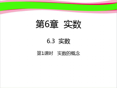 七年级数学下册第6章实数6.3实数6.3.1实数的概念课件新版新人教版