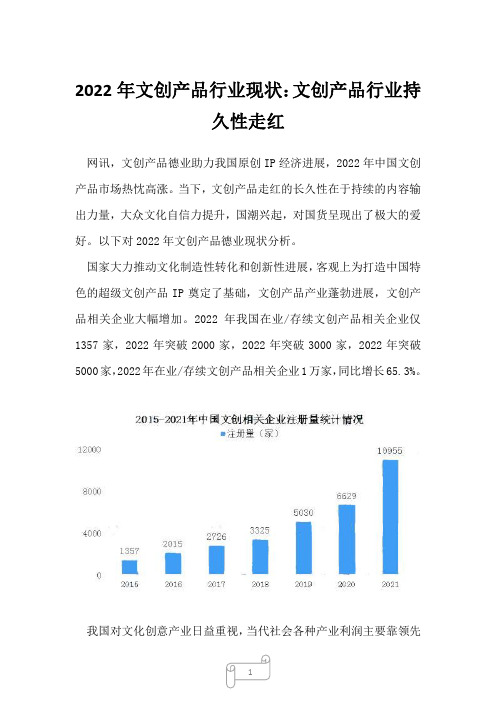 2023年文创产品行业现状：文创产品行业持久性走红