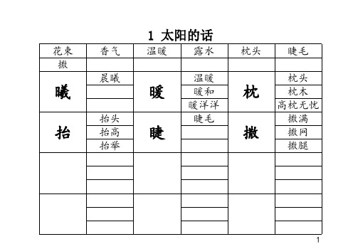 2016沪教版二年级(下)语文识字卡片-打印A5