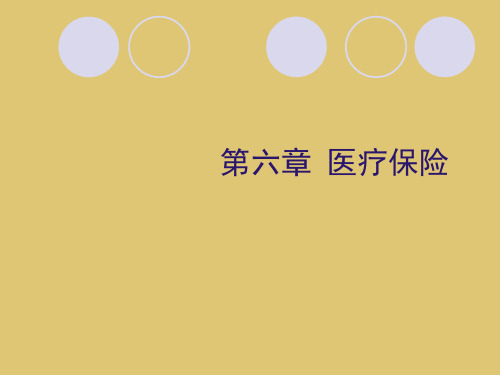 第六章 医疗保险《社会保障概论》PPT课件