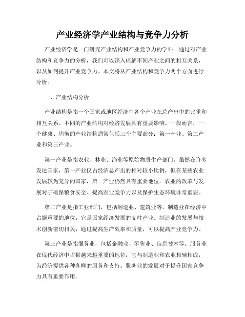 产业经济学产业结构与竞争力分析