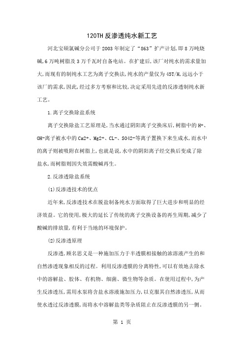 120TH反渗透纯水新工艺共4页文档