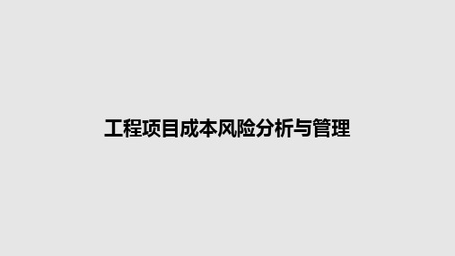 工程项目成本风险分析与管理PPT教案