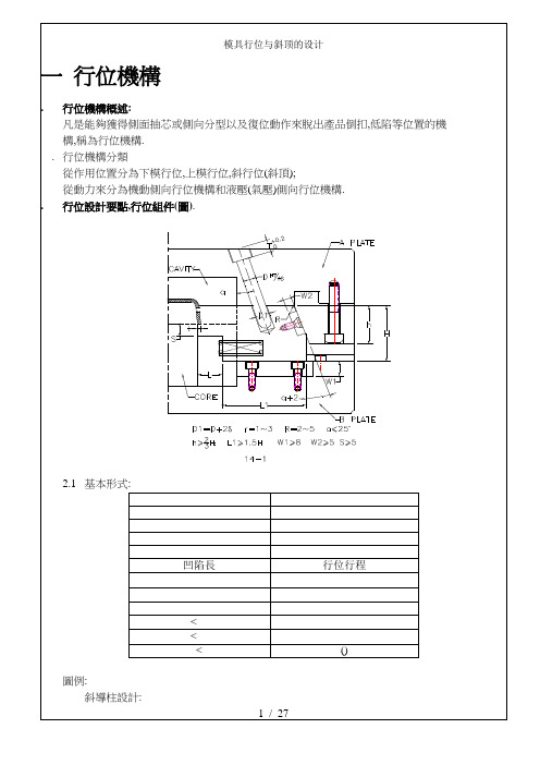 模具行位与斜顶的设计