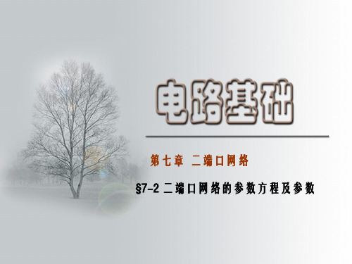 电路基础-§7-2二端口网络的参数方程及参数