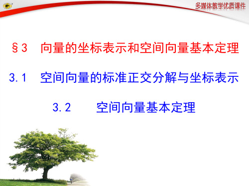 3.1空间向量的标准正交分解与坐标表示3.2空间向量基本定理.