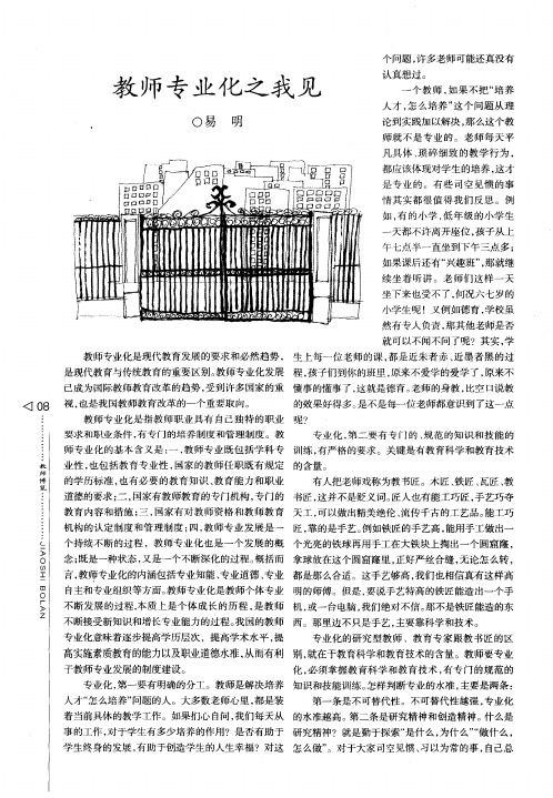 教师专业化之我见