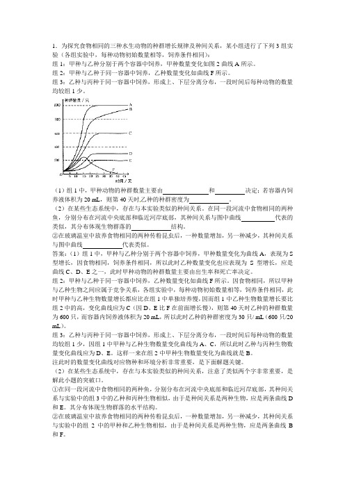 高中生物知识点题库 抵抗力稳定性与恢复力稳定性的关系GZSW322