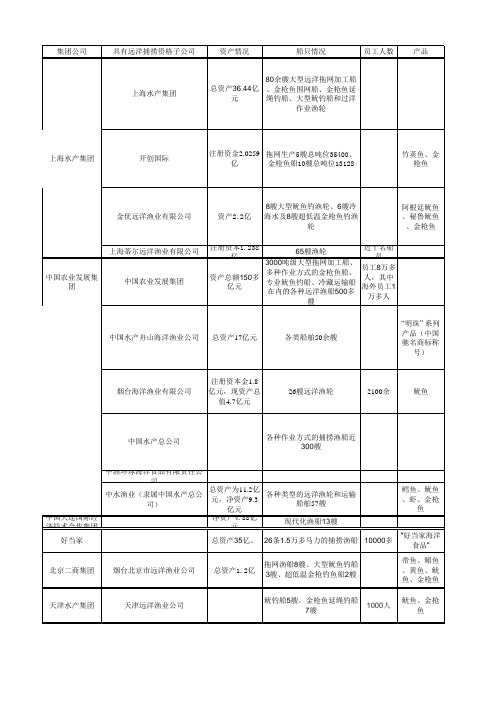 远洋捕捞企业