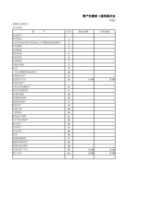 企业会计准则(一般企业)财务报表