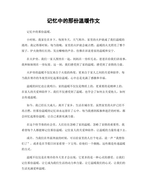 记忆中的那份温暖作文