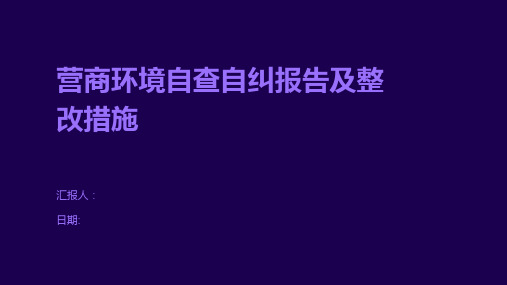 营商环境自查自纠报告及整改措施