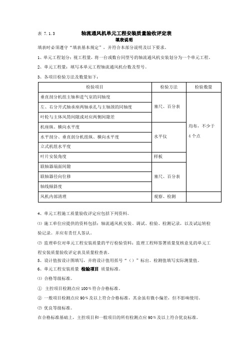 2-23 轴流通风机安装 评定 7.1.3