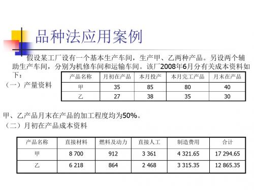 品种法应用案例