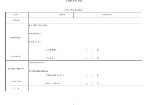 事故隐患排查治理表格