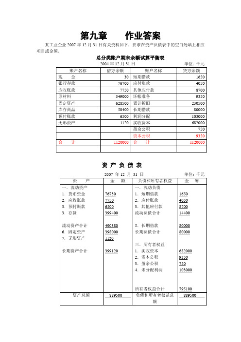 第九章课后作业参考答案