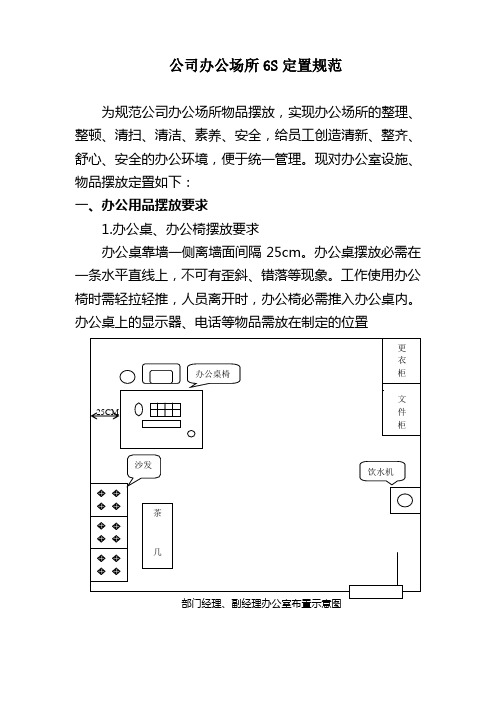 办公室 6S定置规范图