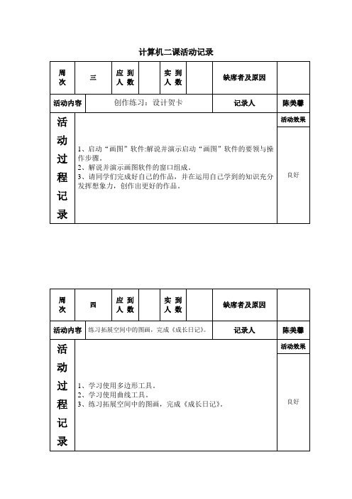 计算机兴趣班活动记录