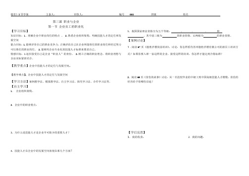 第三课第一节企业中的职业