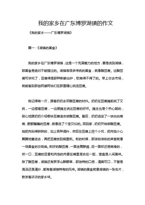 我的家乡在广东博罗湖镇的作文