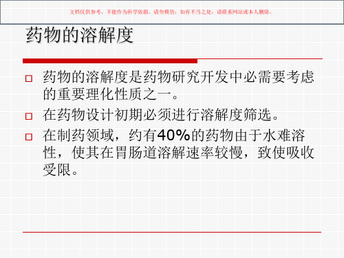 难溶性药物增溶技术研究进展课件