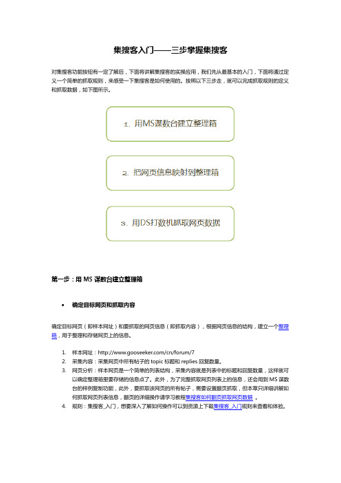 三步掌握集搜客gooseeker网页抓取软件